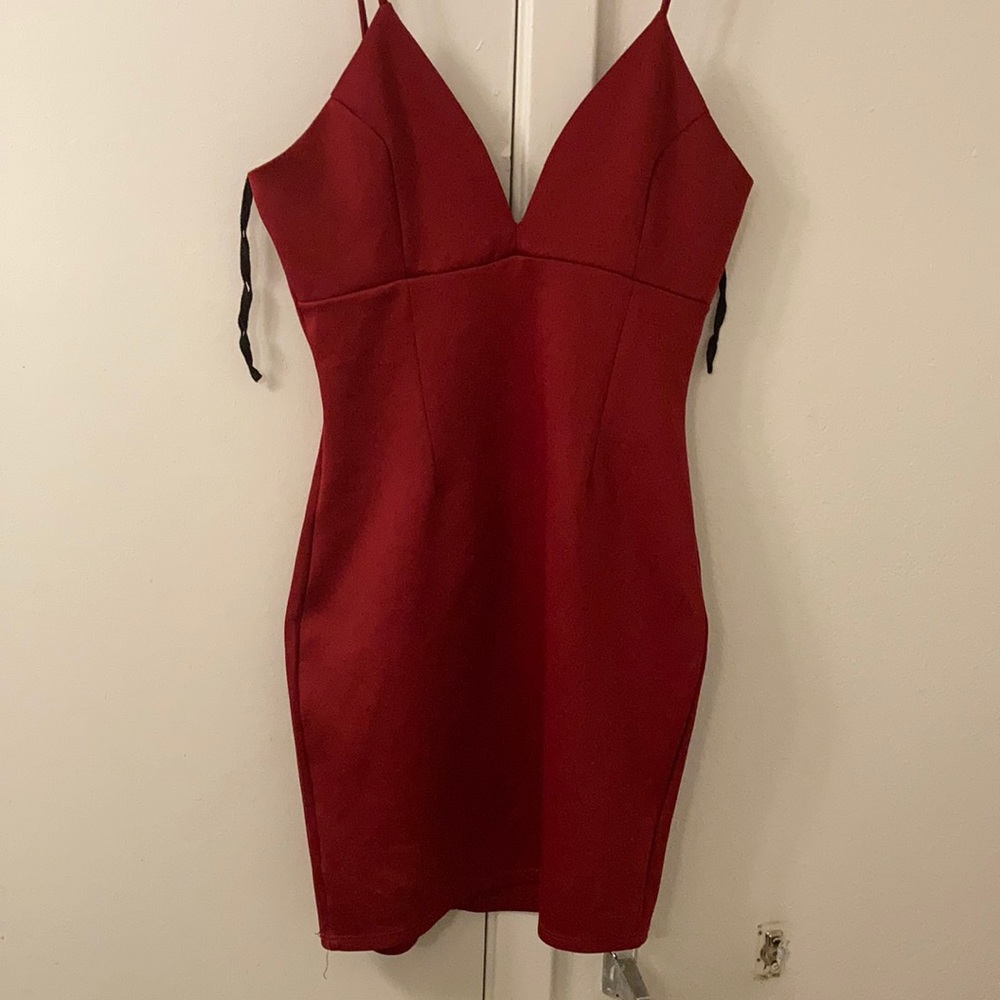 Red mini dress